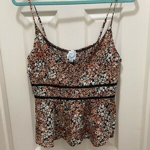 NWOT Blue Rain Multi Color Flowered Tank